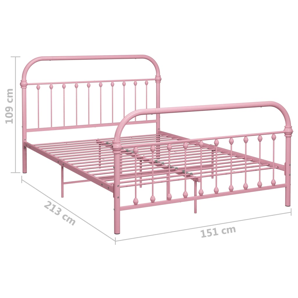 sengestel 140x200 cm metal pink