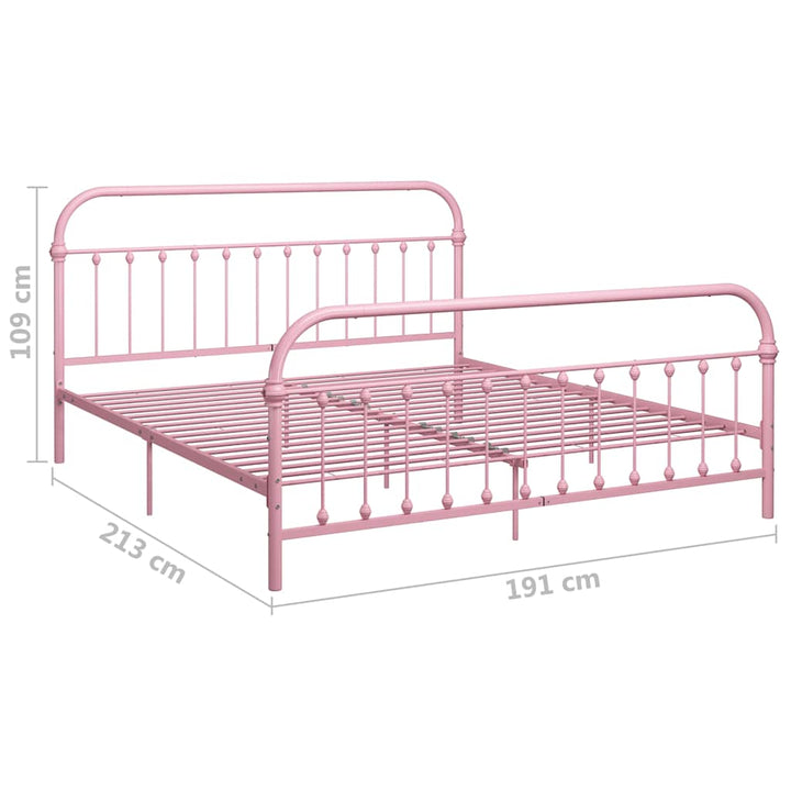 sengestel 180x200 cm metal pink