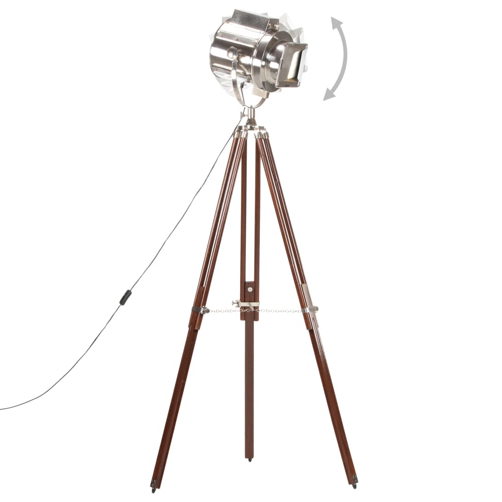 gulvlampe med trefod 180 cm massivt mangotræ