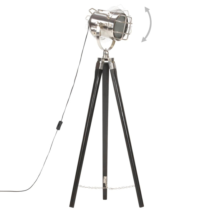 gulvlampe med trefod 97 cm massivt mangotræ sort