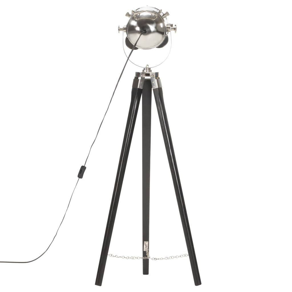 gulvlampe med trefod 97 cm massivt mangotræ sort