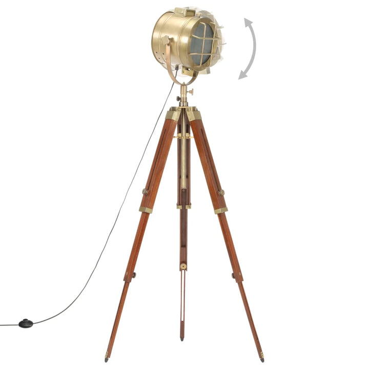 gulvlampe med trefod 165 cm massivt mangotræ
