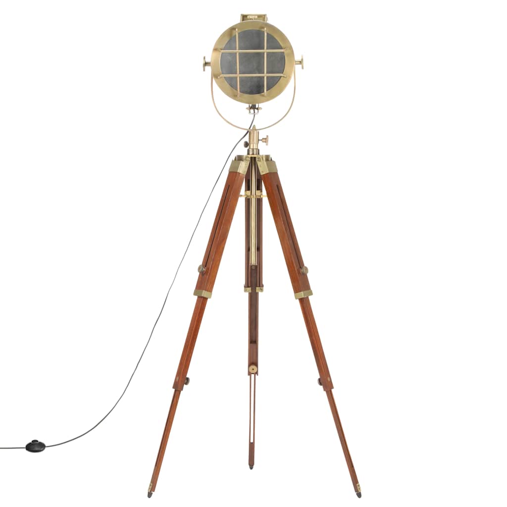 gulvlampe med trefod 165 cm massivt mangotræ