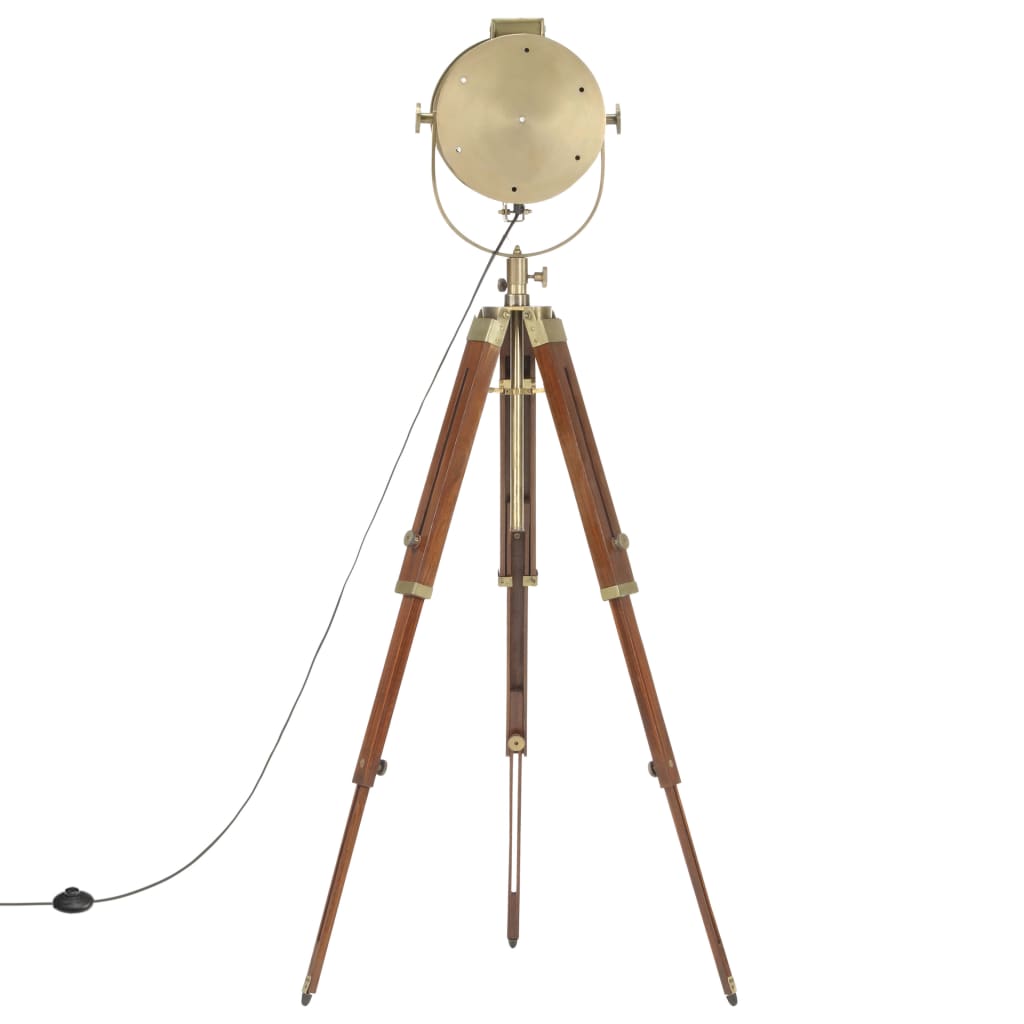 gulvlampe med trefod 165 cm massivt mangotræ