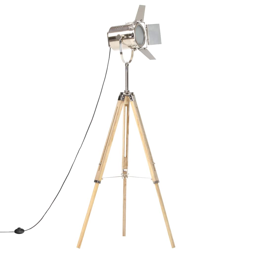 gulvlampe med trefod 140 cm massivt mangotræ