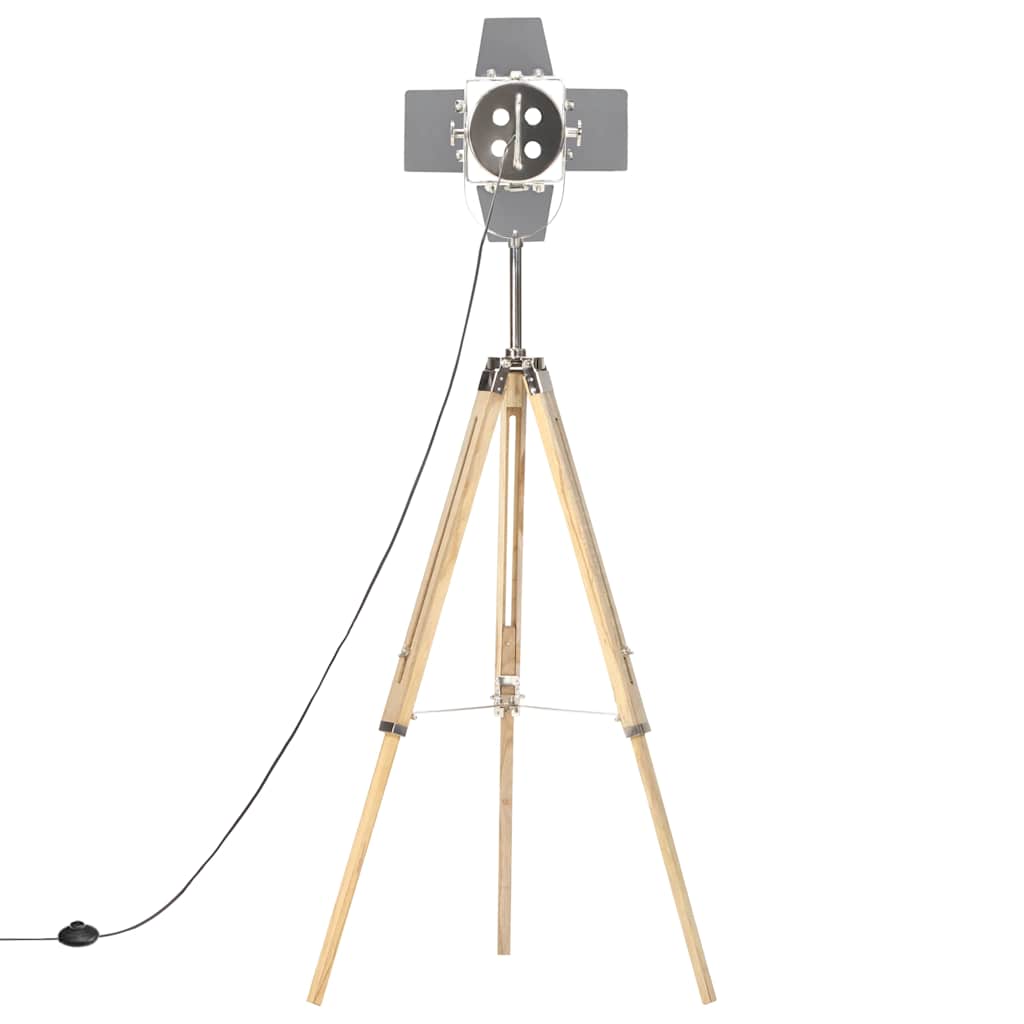 gulvlampe med trefod 140 cm massivt mangotræ