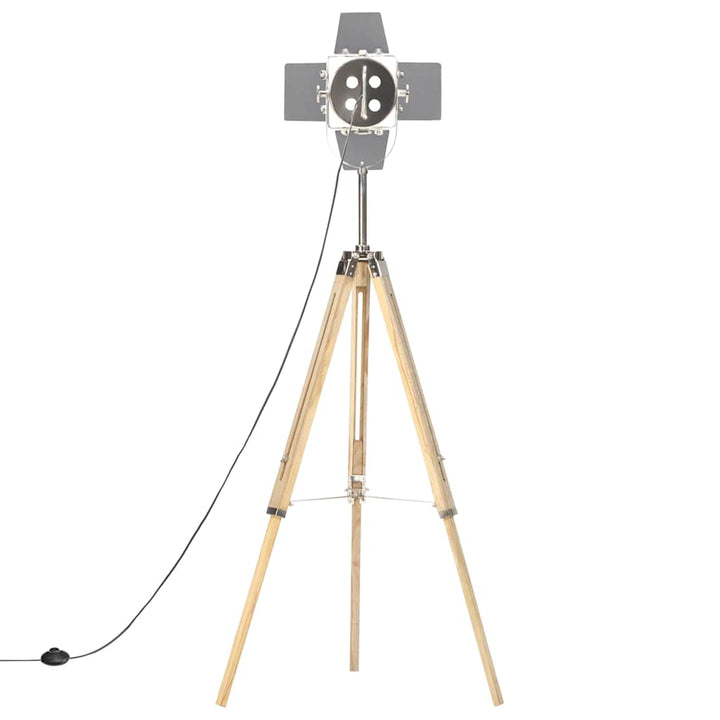 gulvlampe med trefod 140 cm massivt mangotræ