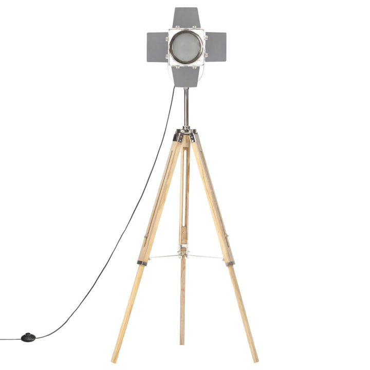 gulvlampe med trefod 140 cm massivt mangotræ
