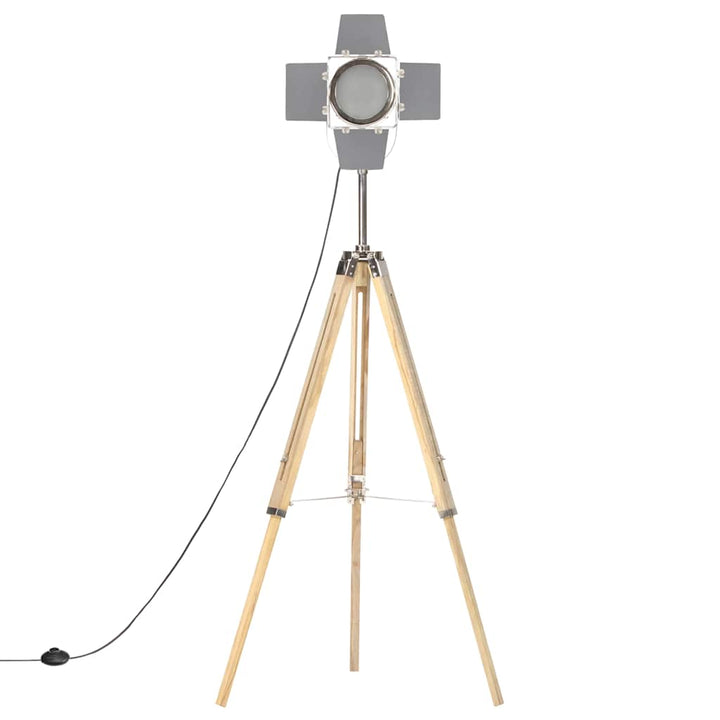 gulvlampe med trefod 140 cm massivt mangotræ