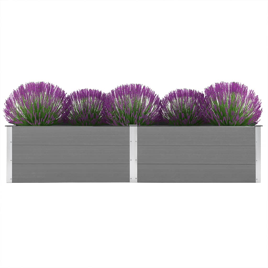 hævet plantekasse 250x50x54 cm WPC grå