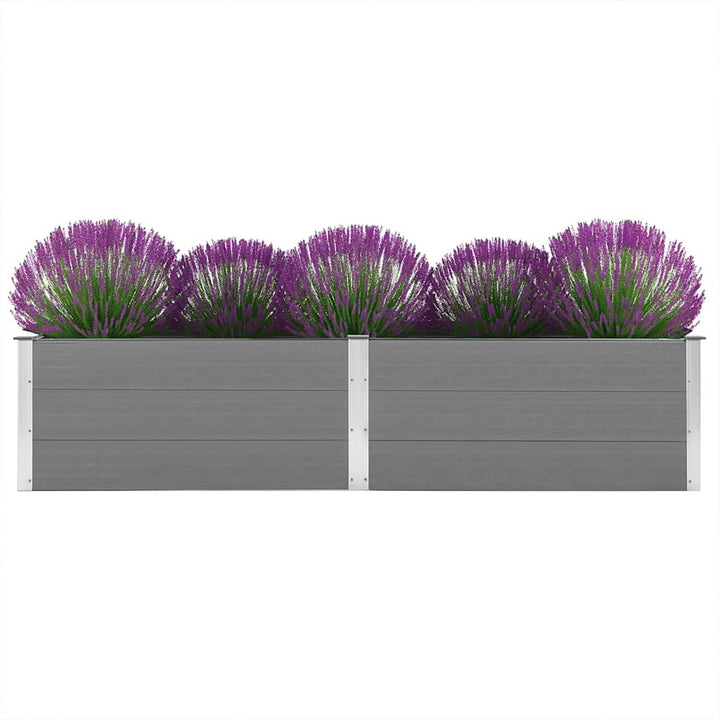 hævet plantekasse 250x50x54 cm WPC grå