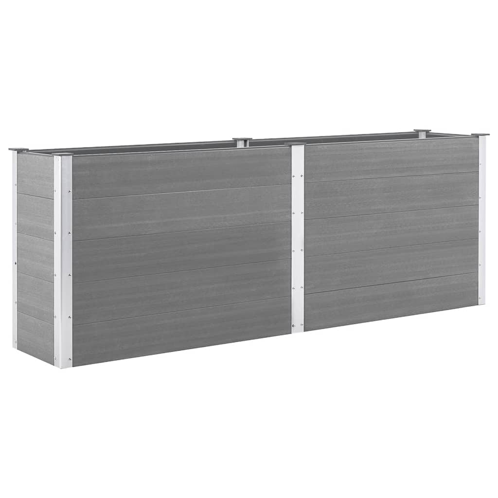 hævet plantekasse 250x50x91 cm WPC grå