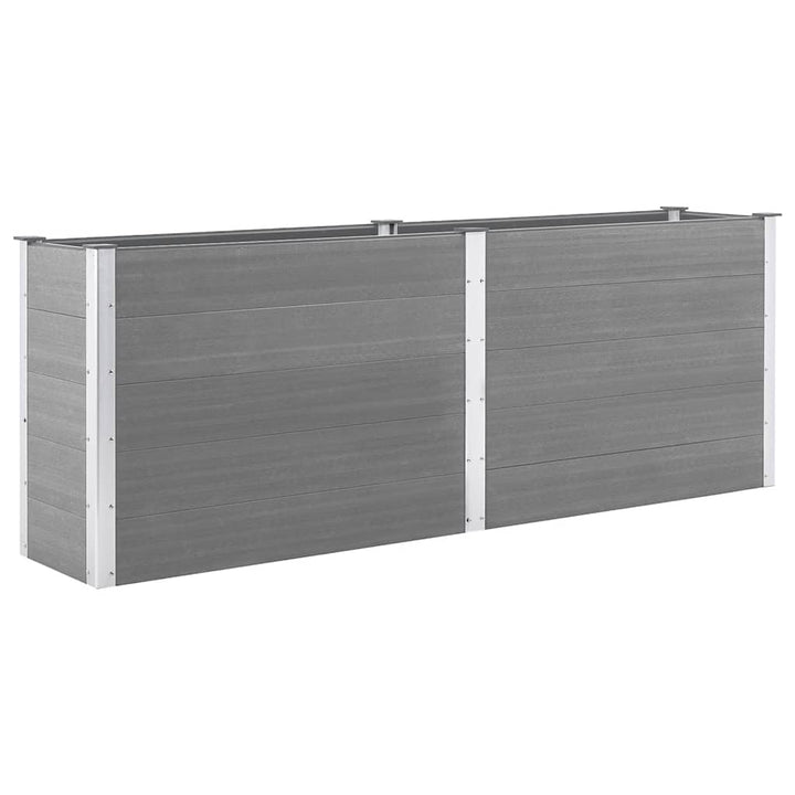 hævet plantekasse 250x50x91 cm WPC grå