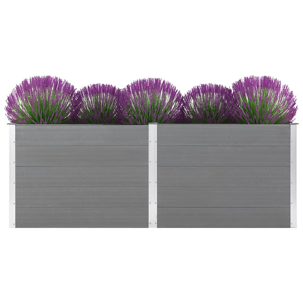 hævet plantekasse 250x50x91 cm WPC grå