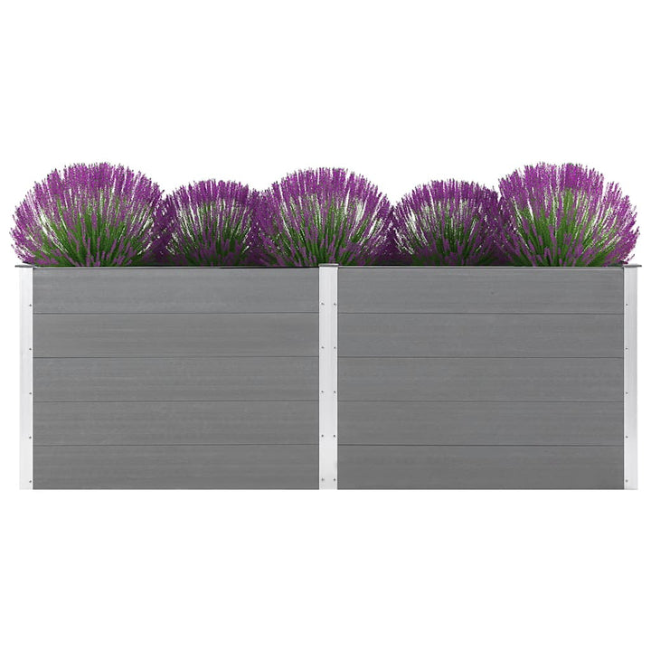 hævet plantekasse 250x50x91 cm WPC grå