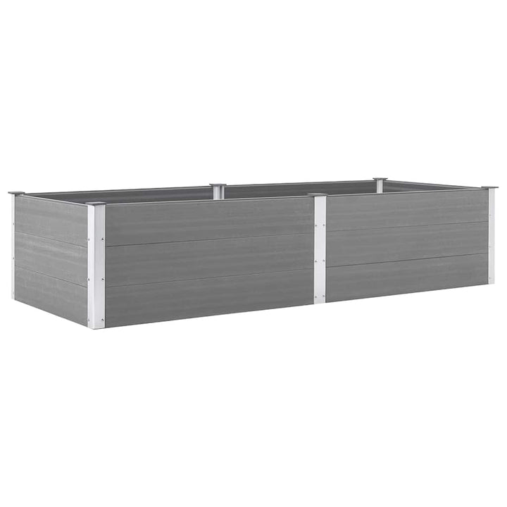 hævet plantekasse 250x100x54 cm WPC grå