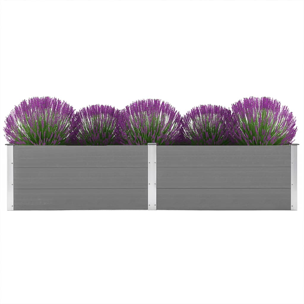 hævet plantekasse 250x100x54 cm WPC grå