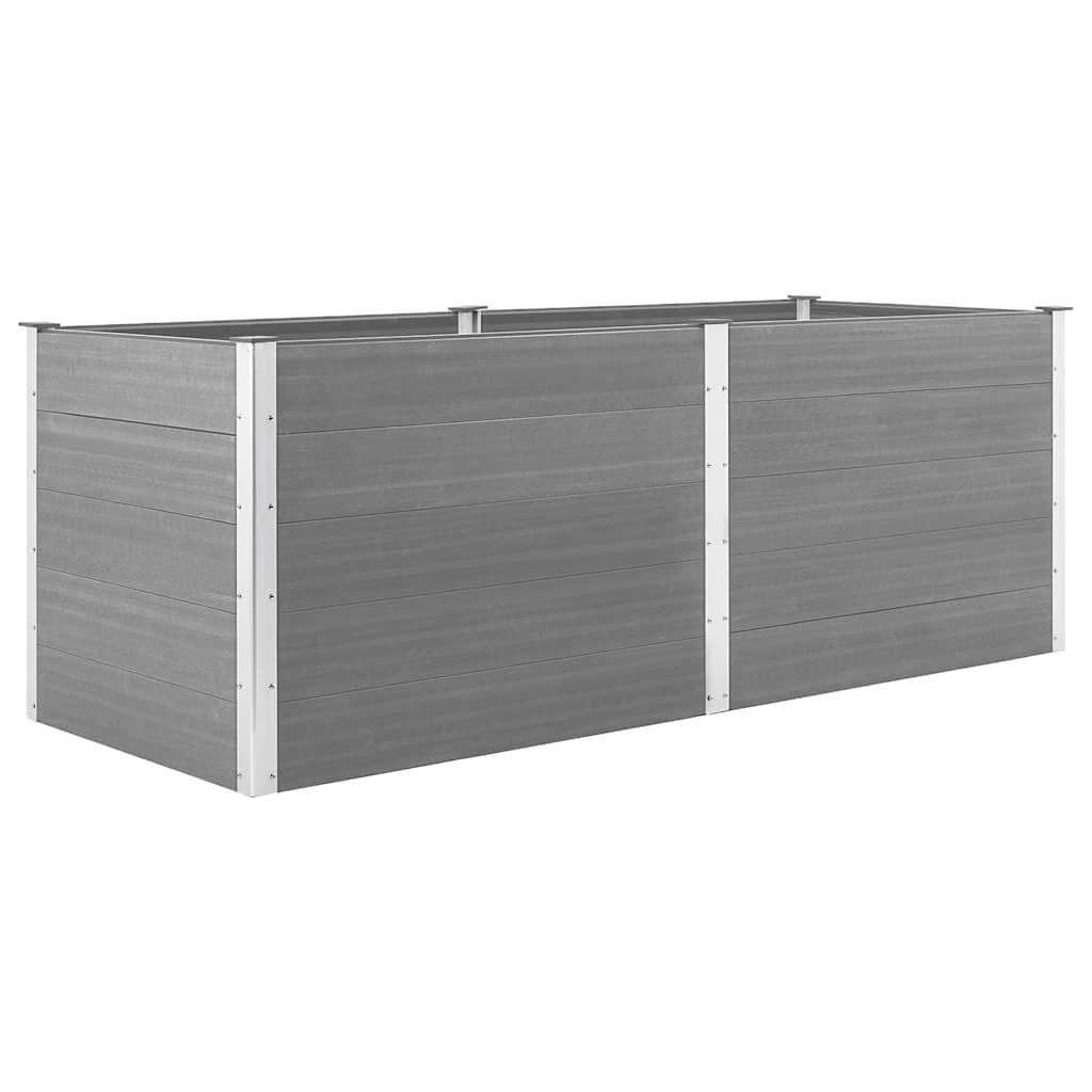 forhøjet plantekasse 250x100x91 cm WPC grå