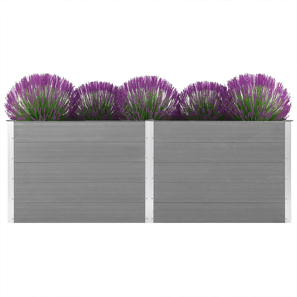 forhøjet plantekasse 250x100x91 cm WPC grå