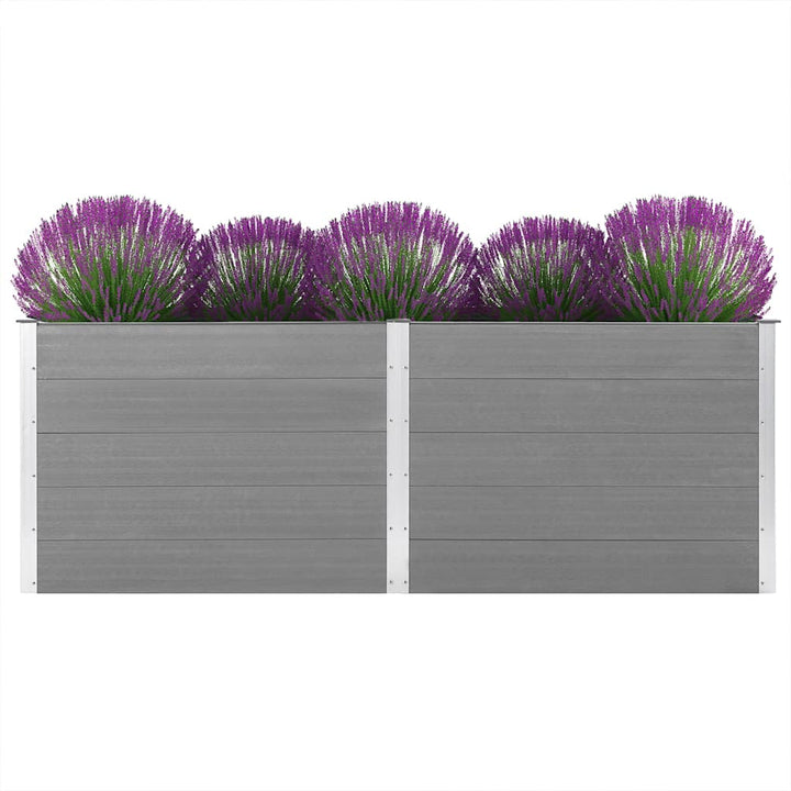 forhøjet plantekasse 250x100x91 cm WPC grå