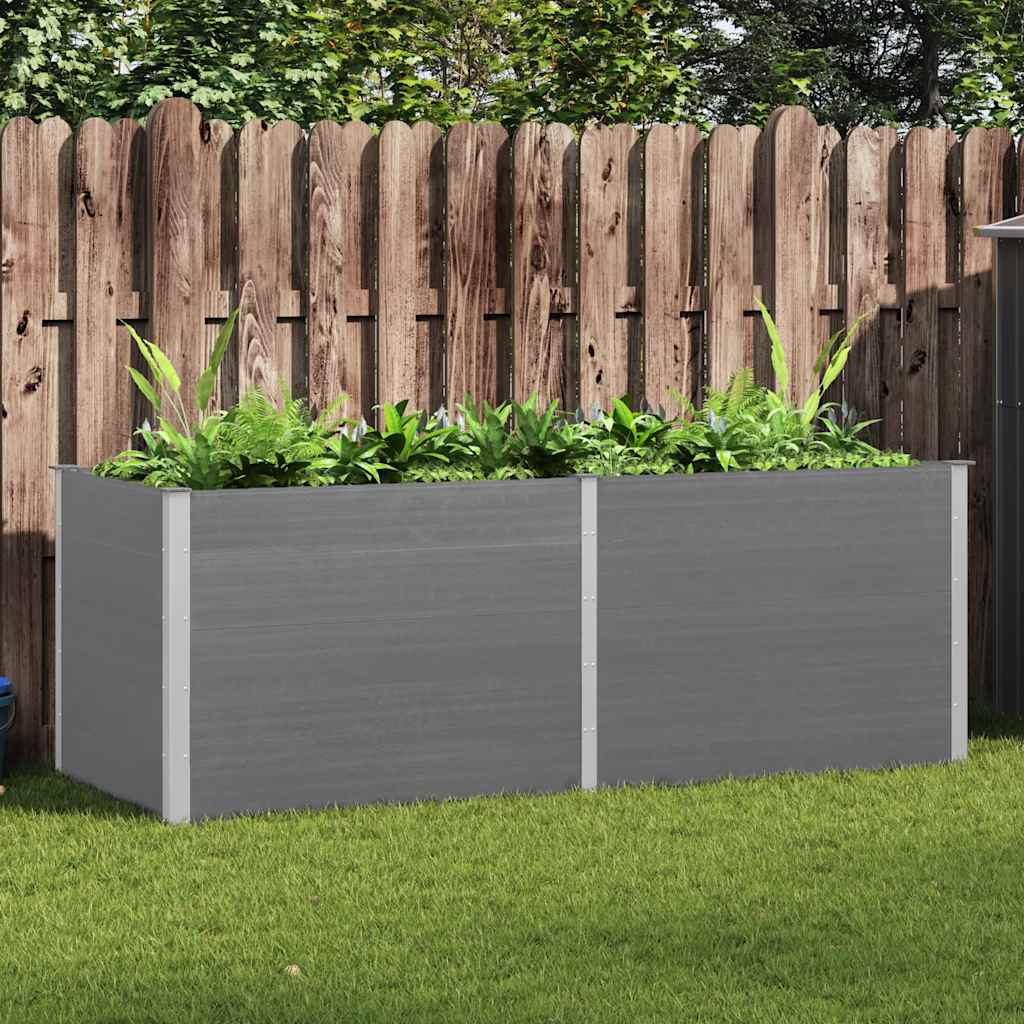 forhøjet plantekasse 250x100x91 cm WPC grå