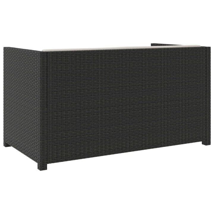 haveloungesæt 5 dele med hynder polyrattan sort
