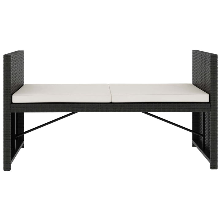 haveloungesæt 5 dele med hynder polyrattan sort