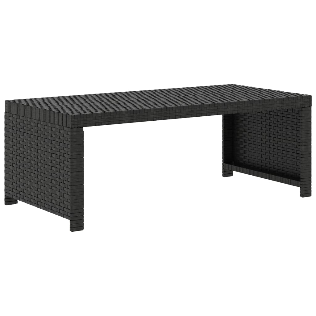 haveloungesæt 5 dele med hynder polyrattan sort