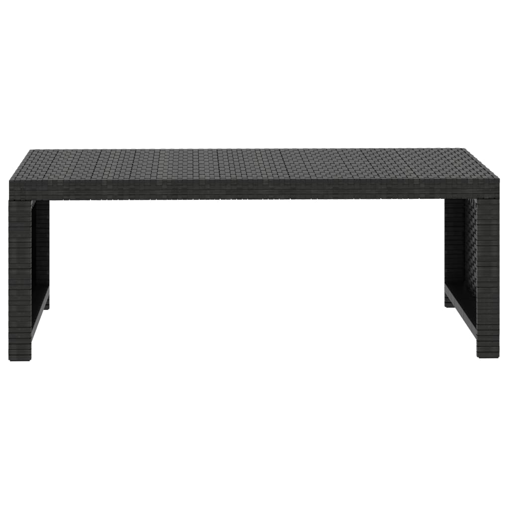 haveloungesæt 5 dele med hynder polyrattan sort
