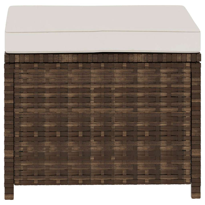 haveloungesæt 5 dele med hynder polyrattan brun