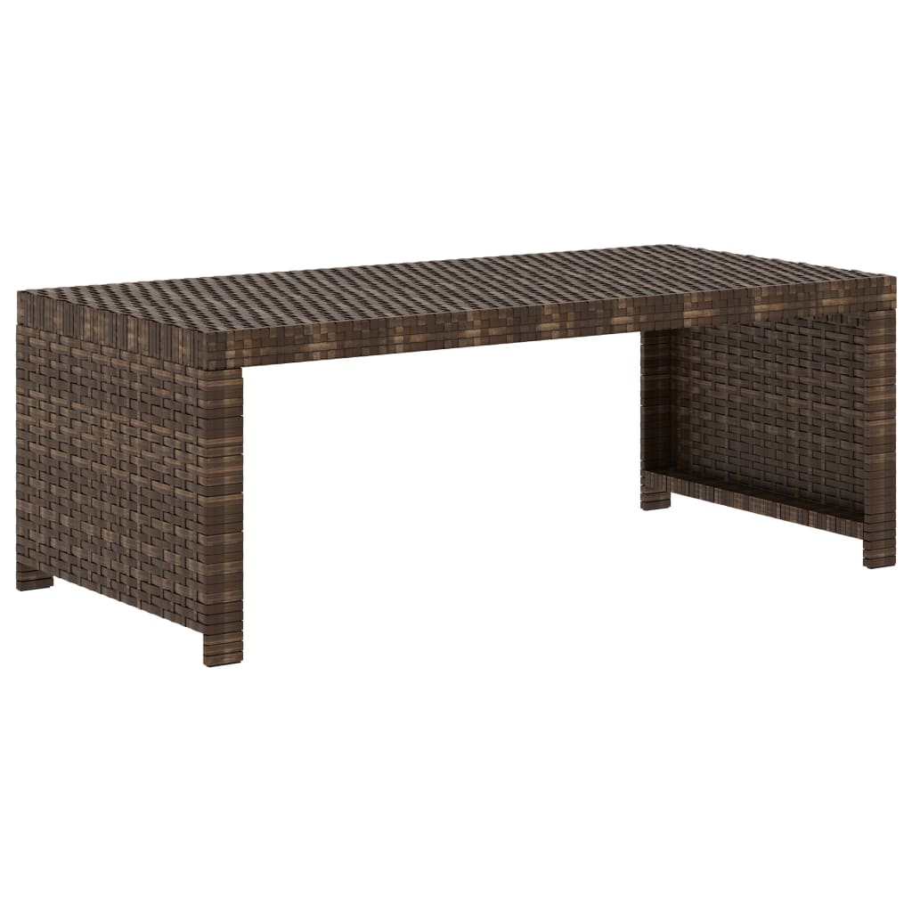 haveloungesæt 5 dele med hynder polyrattan brun