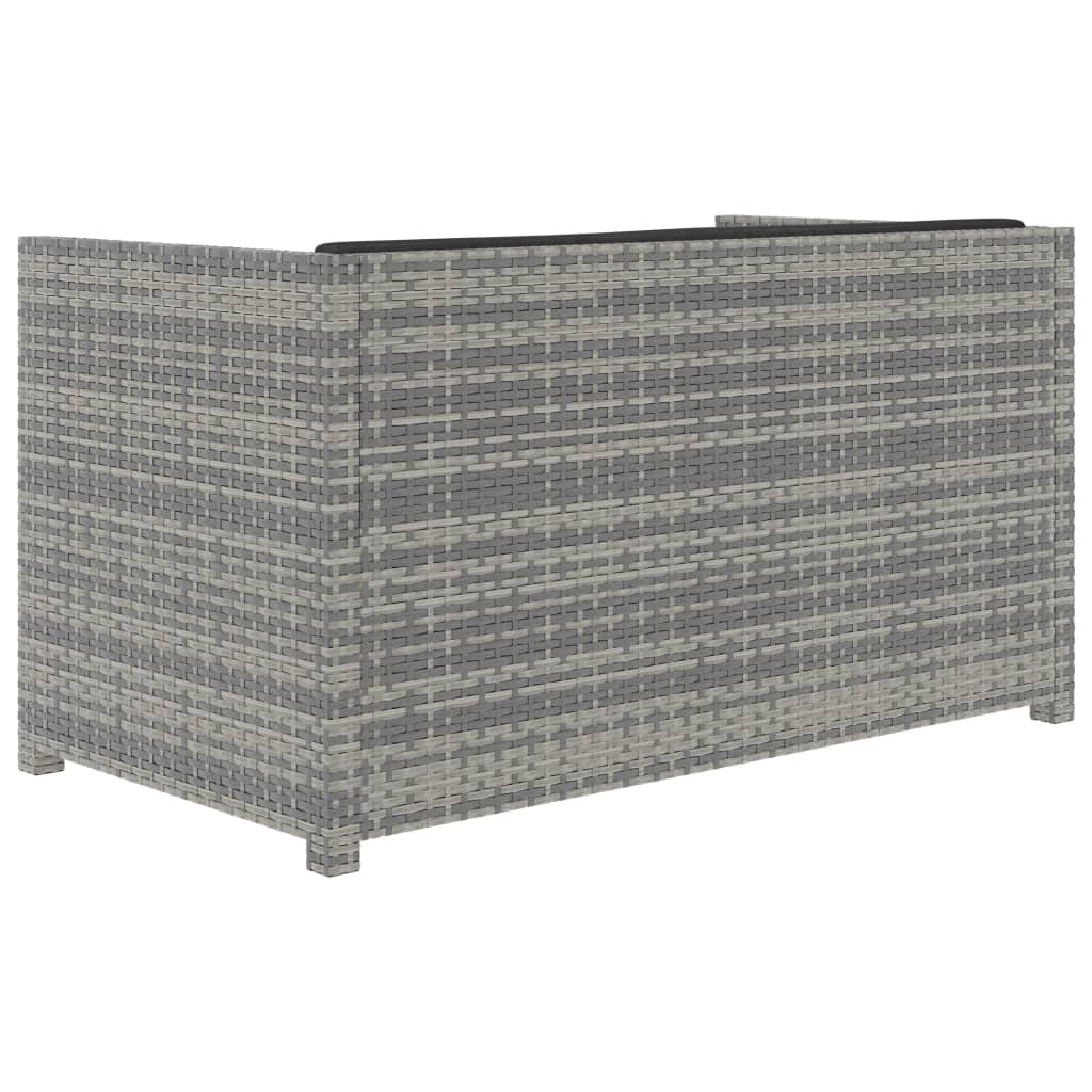 haveloungesæt 5 dele med hynder polyrattan grå