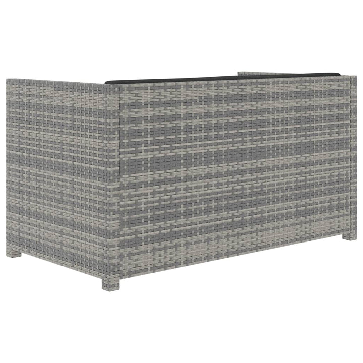 haveloungesæt 5 dele med hynder polyrattan grå