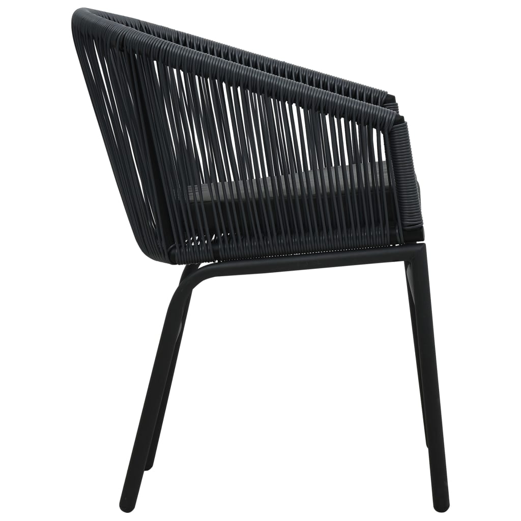 havestole 2 stk. PVC rattan sort