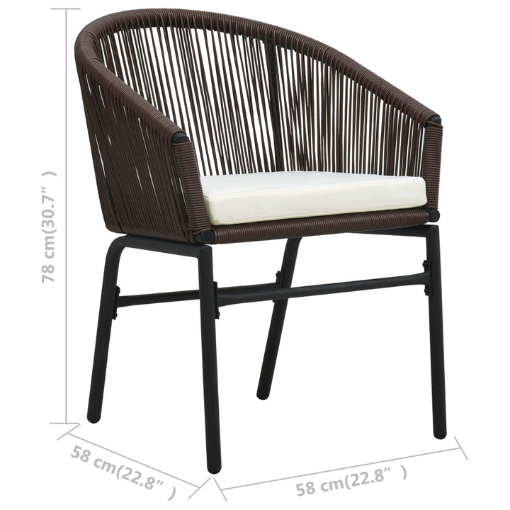 havestole 2 stk. PVC rattan brun