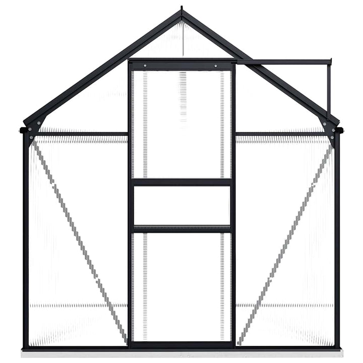 drivhus med fundamentramme 3,3 m² aluminium antracitgrå