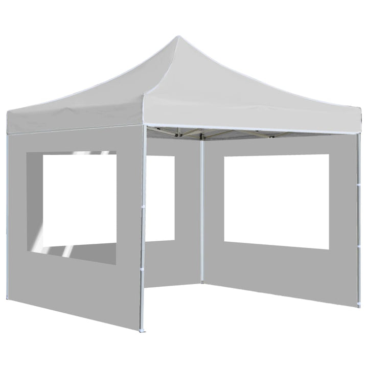 foldbart festtelt med vægge aluminium 2 x 2 m hvid