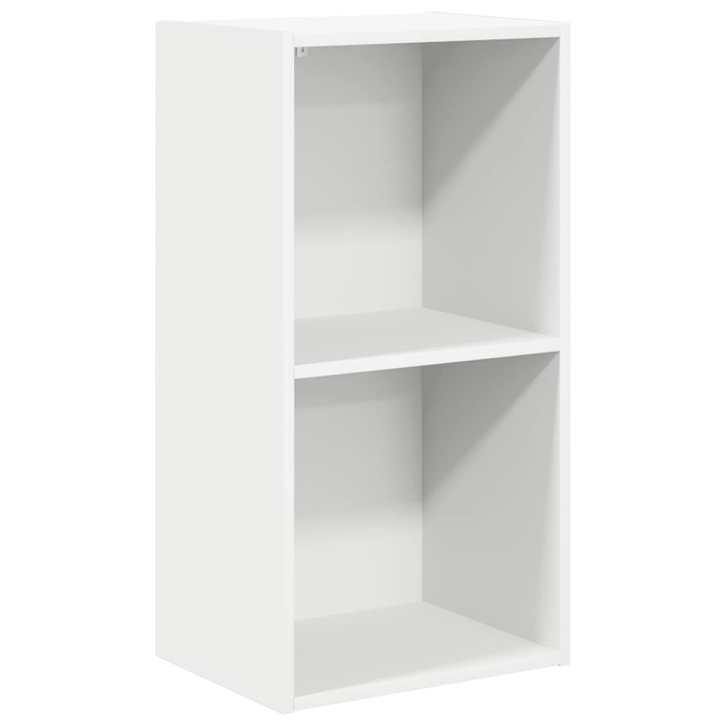 bogreol med 2 hylder 40x30x76,5 cm konstrueret træ hvid
