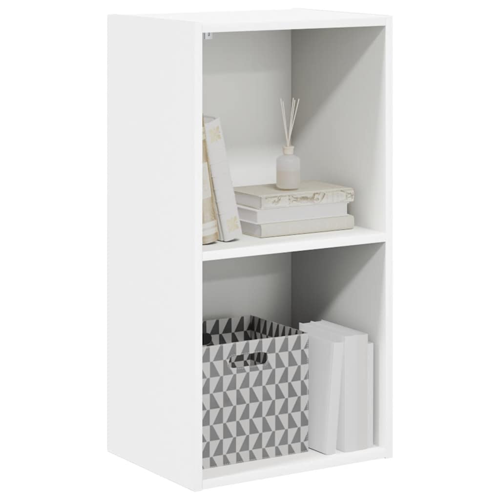 bogreol med 2 hylder 40x30x76,5 cm konstrueret træ hvid