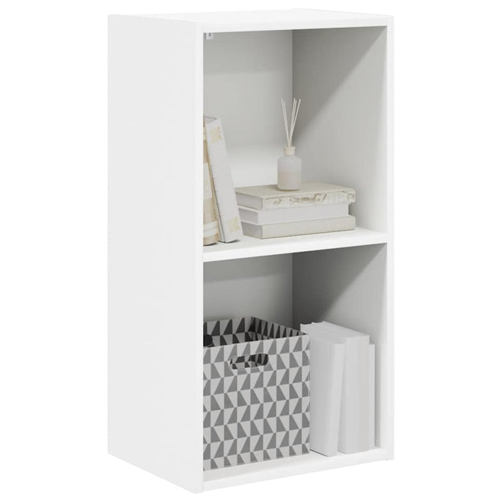 bogreol med 2 hylder 40x30x76,5 cm konstrueret træ hvid