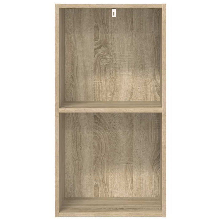 bogreol med 2 hylder 40x30x76,5 cm konstrueret træ sonoma-eg