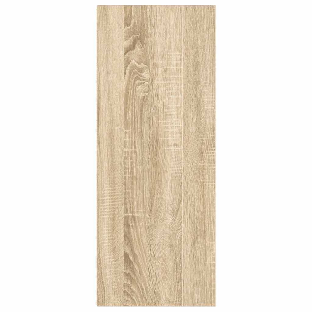 bogreol med 2 hylder 40x30x76,5 cm konstrueret træ sonoma-eg