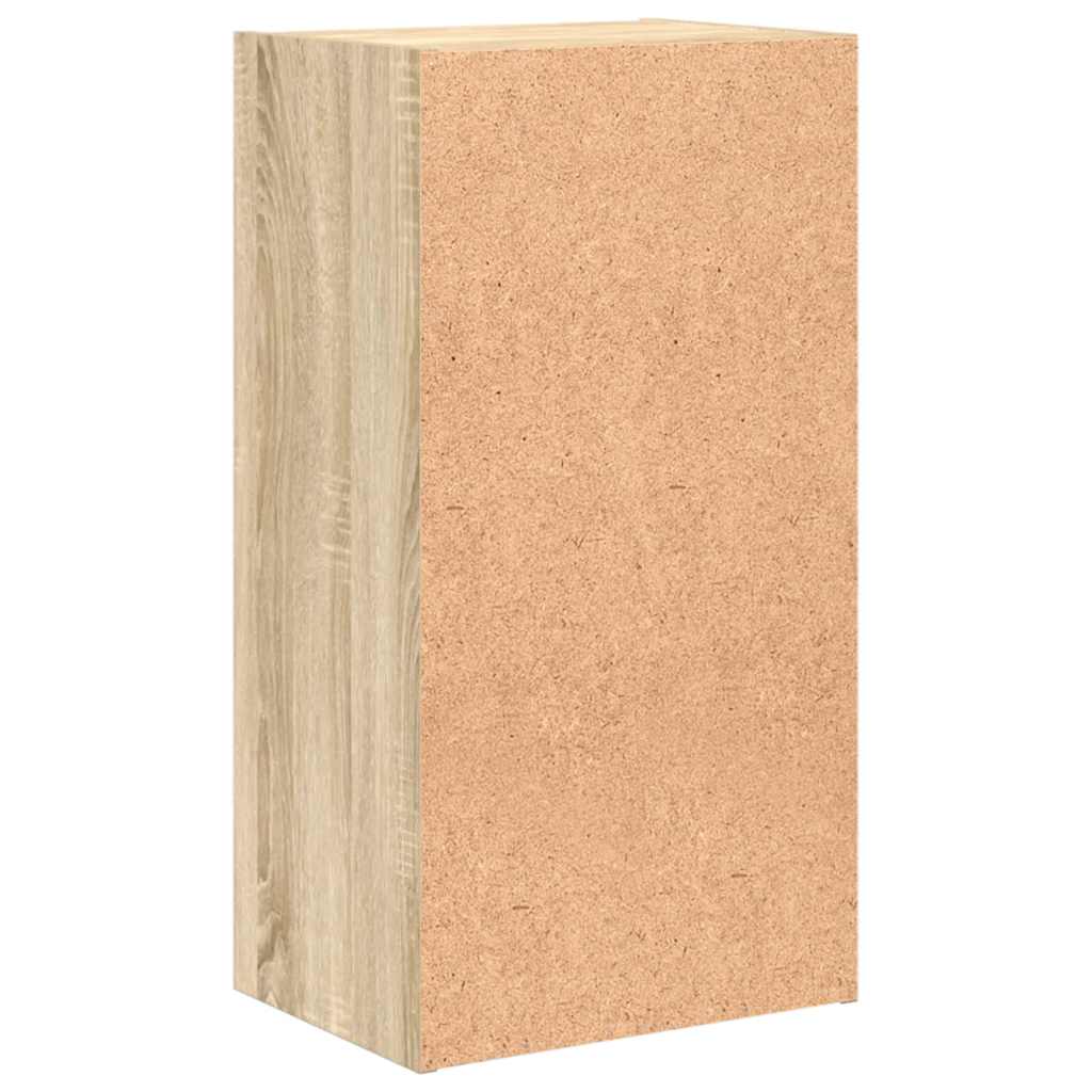 bogreol med 2 hylder 40x30x76,5 cm konstrueret træ sonoma-eg