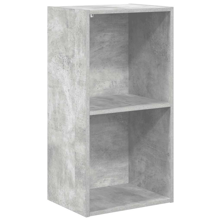 bogreol med 2 hylder 40x30x76,5 cm konstrueret træ betongrå