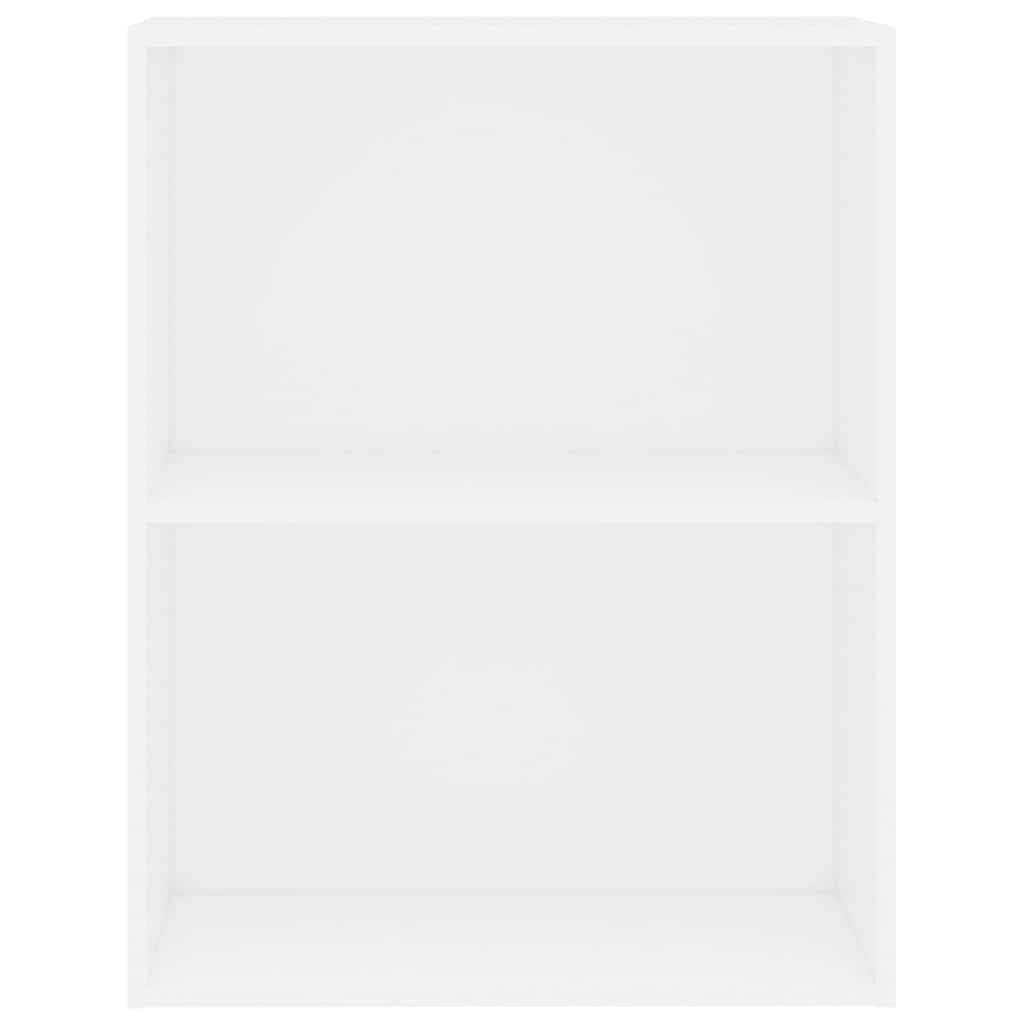 bogreol med 2 hylder 60x30x76,5 cm konstrueret træ hvid