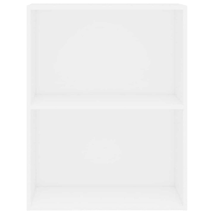bogreol med 2 hylder 60x30x76,5 cm konstrueret træ hvid