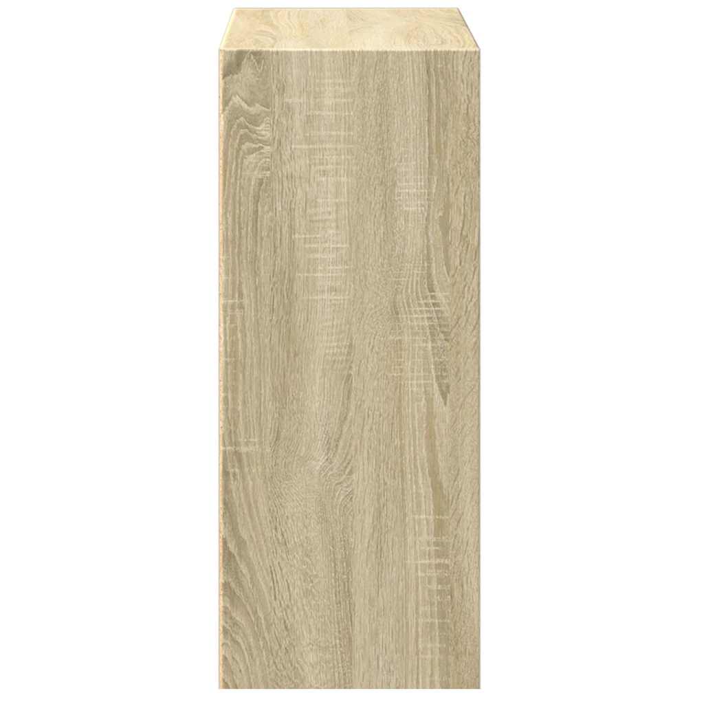 bogreol med 2 hylder 60x30x76,5 cm konstrueret træ sonoma-eg