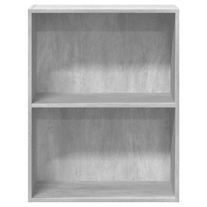 bogreol med 2 hylder 60x30x76,5 cm konstrueret træ betongrå