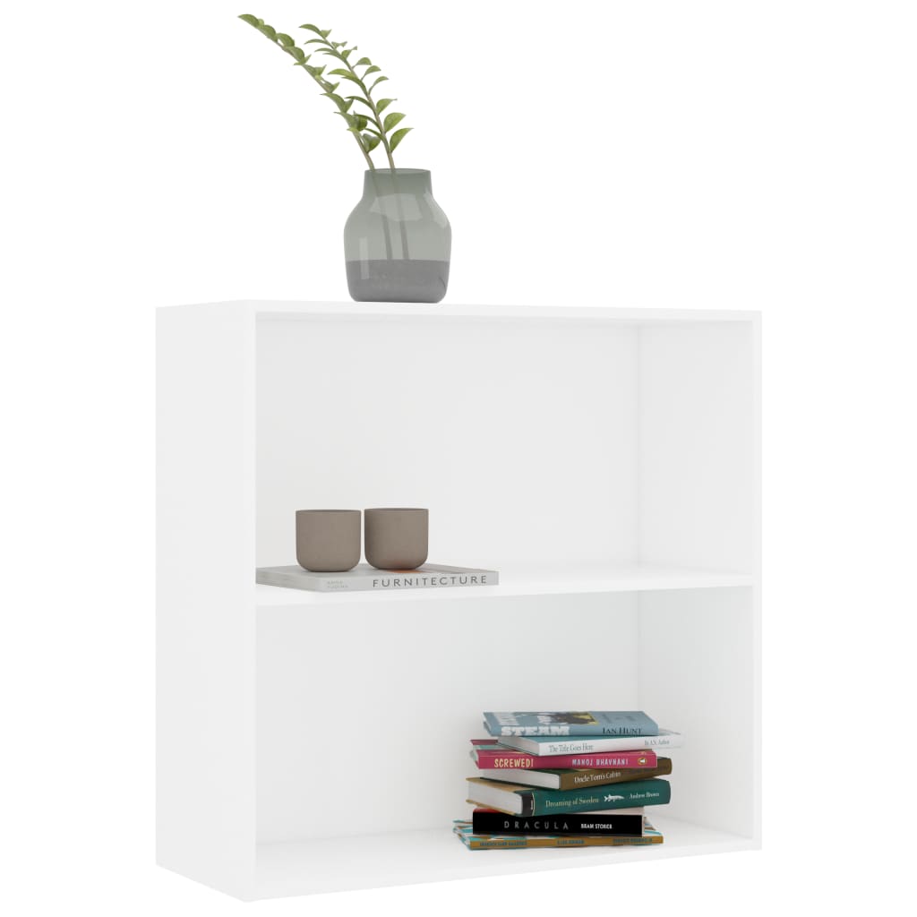 bogreol 80x30x76,5 cm konstrueret træ hvid