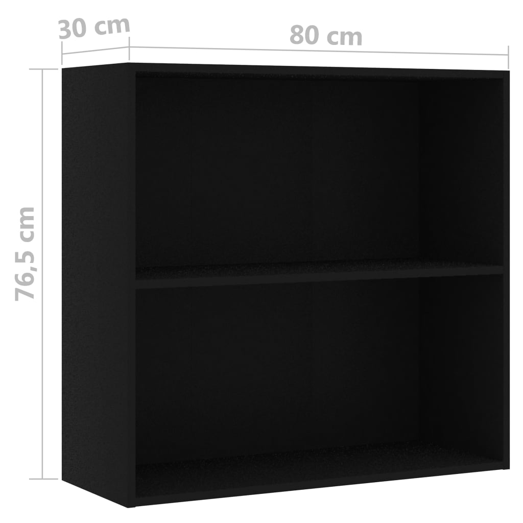 bogreol 80x30x76,5 cm konstrueret træ sort